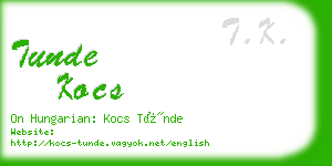 tunde kocs business card